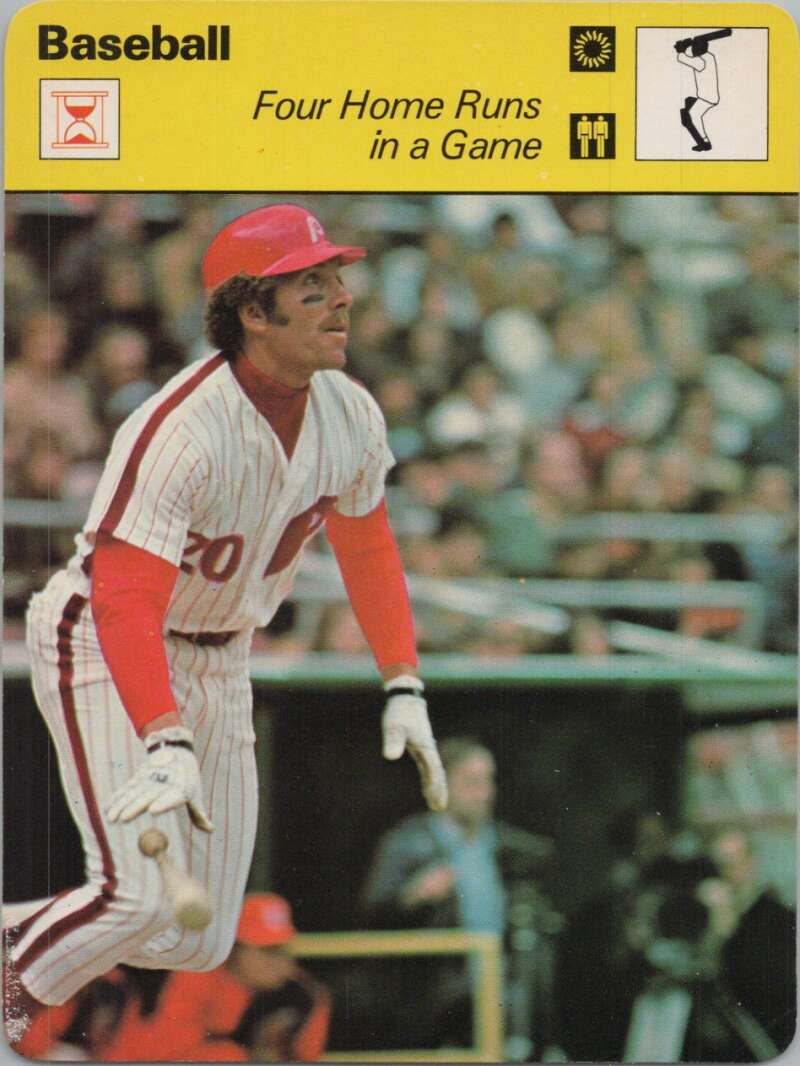 1978 Sportscaster #3402 Four Home Runs In Baseball Photo Card  Image 1