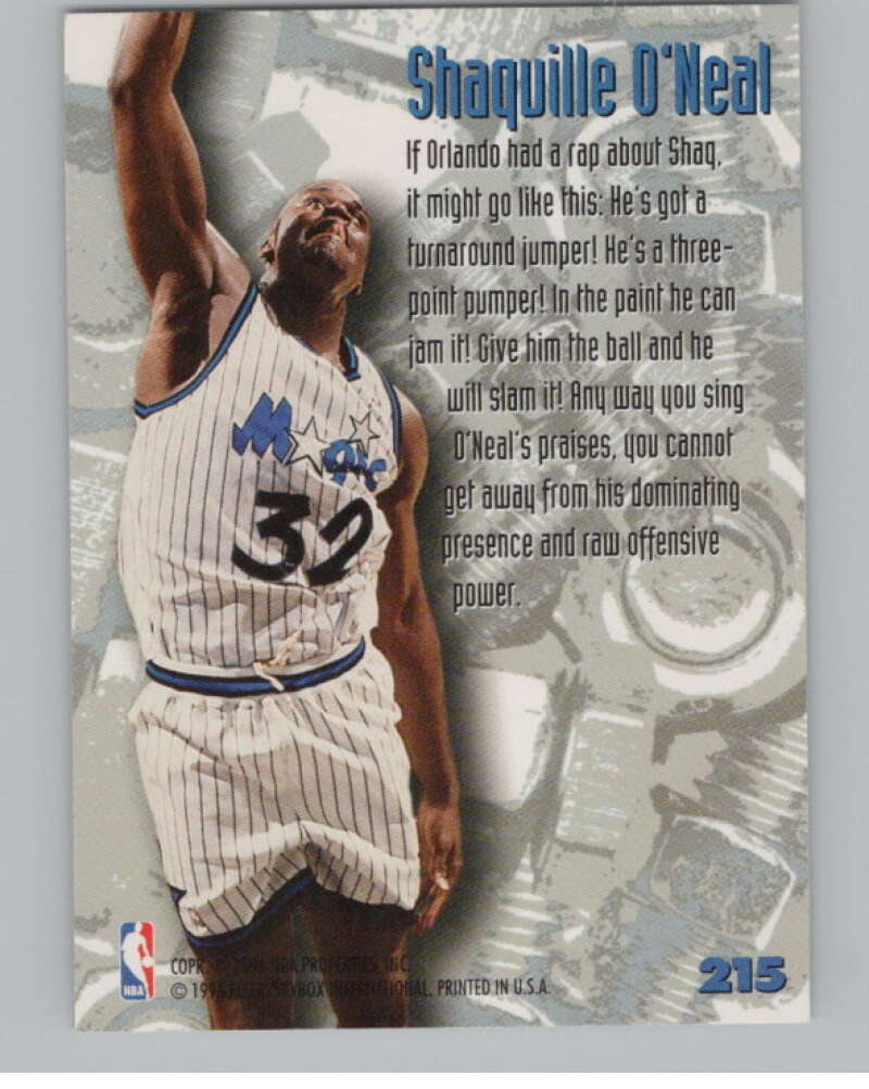 1995-96 Fleer Metal #215 Shaquille O'Neal  Orlando Magic  V101190 Image 2