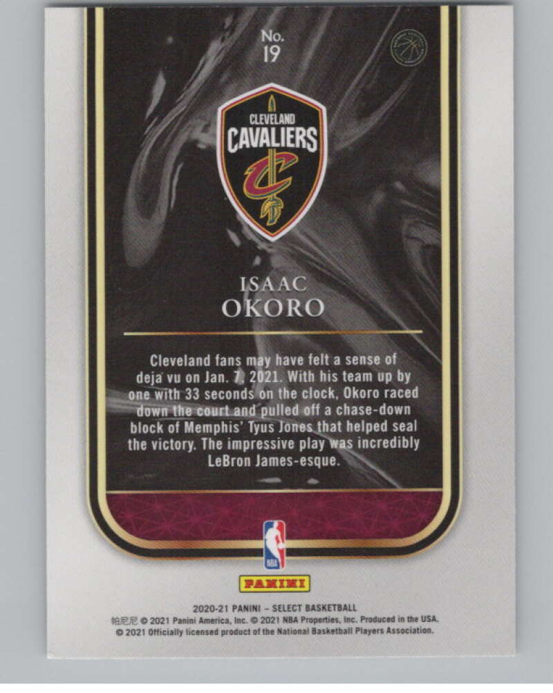 2020-21 Panini Select Rookie Selections #19 Isaac Okoro  Cavaliers  V101209 Image 2
