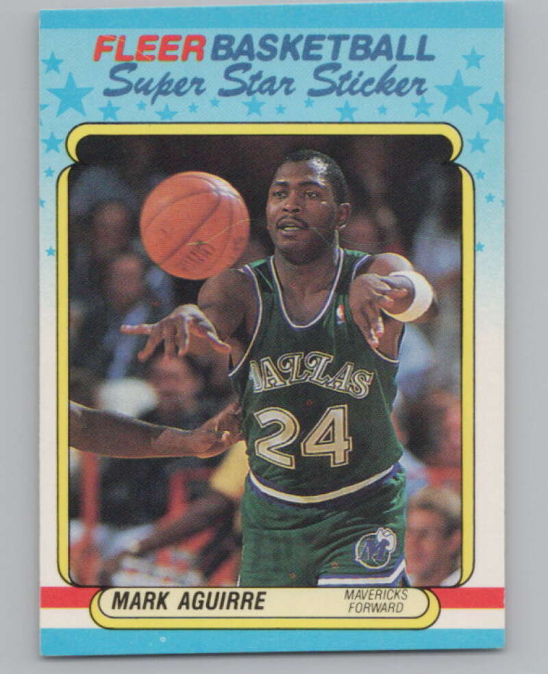 1988-89 Fleer Stickers #1 Mark Aguirre  Dallas Mavericks  V101236 Image 1