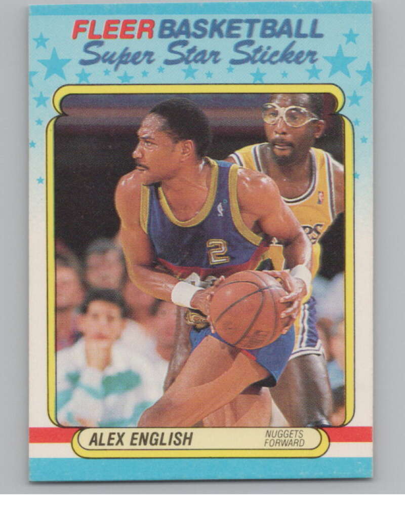 1988-89 Fleer Stickers #4 Alex English  Denver Nuggets  V101237 Image 1
