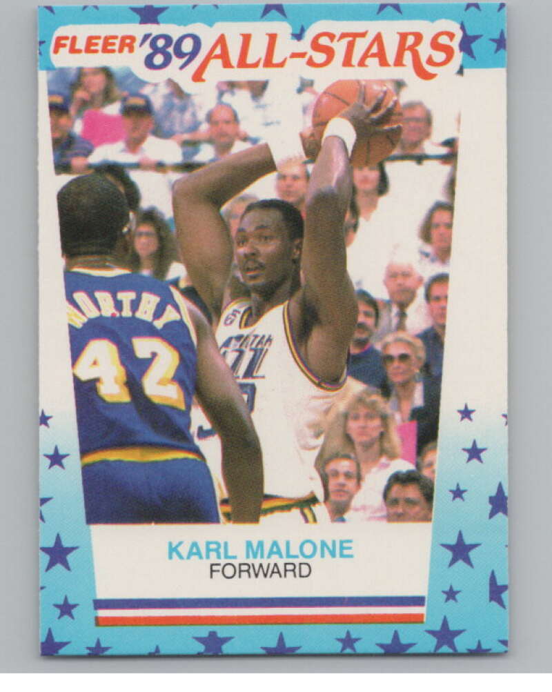 1989-90 Fleer Stickers #1 Karl Malone  Utah Jazz  V101245 Image 1