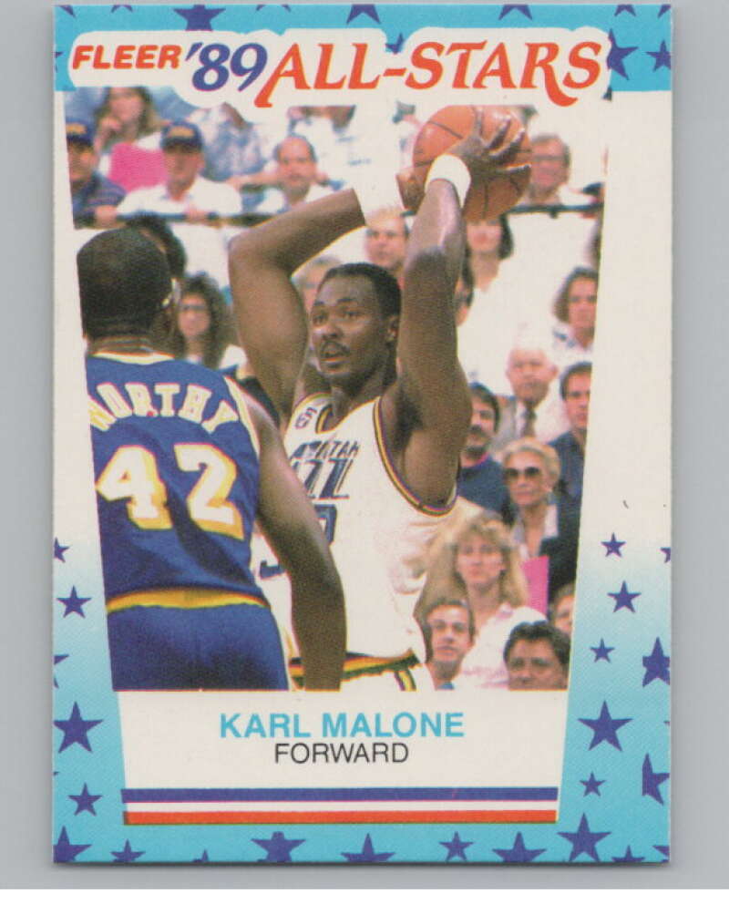 1989-90 Fleer Stickers #1 Karl Malone  Utah Jazz  V101246 Image 1