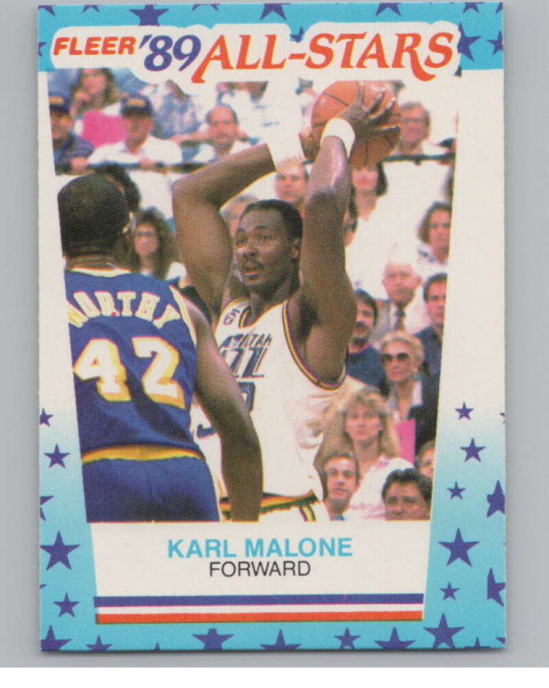 1989-90 Fleer Stickers #1 Karl Malone  Utah Jazz  V101247 Image 1