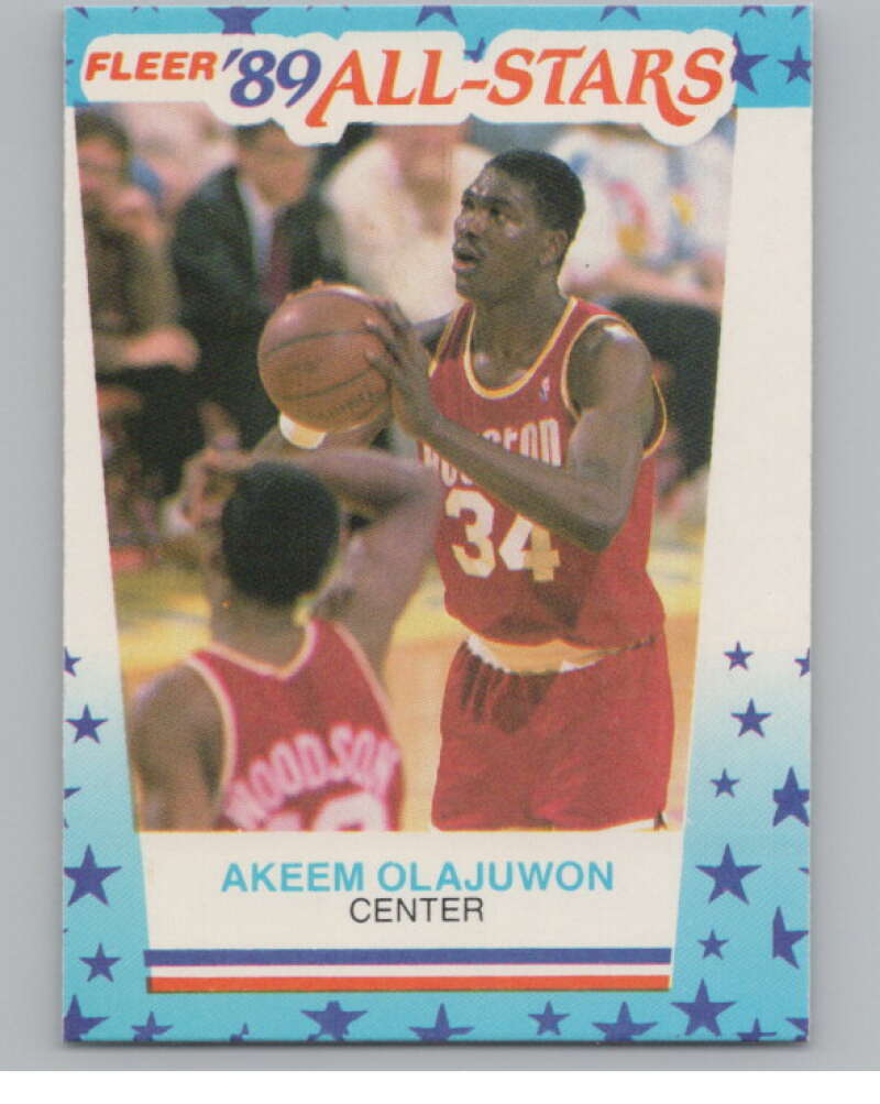 1989-90 Fleer Stickers #2 Akeem Olajuwon  Houston Rockets  V101249 Image 1