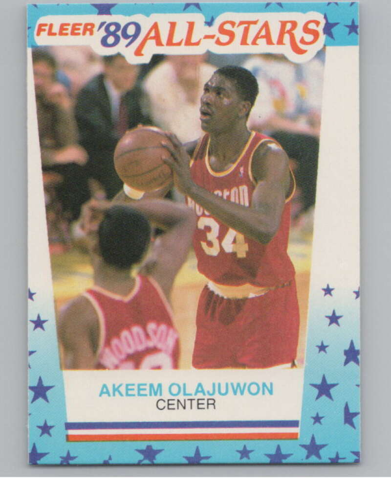 1989-90 Fleer Stickers #2 Akeem Olajuwon  Houston Rockets  V101250 Image 1