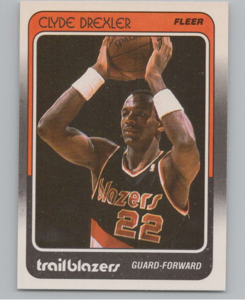 1988-89 Fleer #92 Clyde Drexler  Portland Trail Blazers  V101295 Image 1