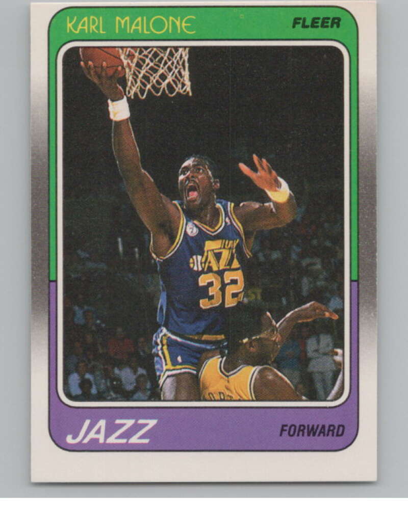 1988-89 Fleer #114 Karl Malone  Utah Jazz  V101296 Image 1