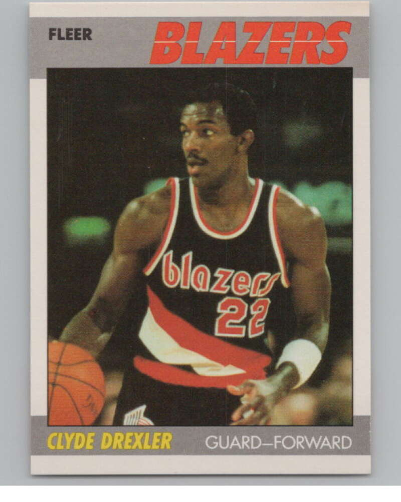 1987-88 Fleer #30 Clyde Drexler  Portland Trail Blazers  V101299 Image 1