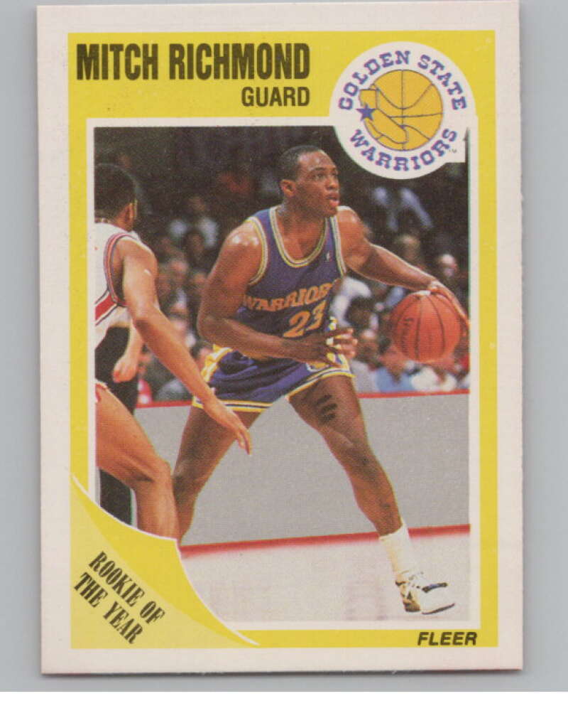 1989-90 Fleer #56 Mitch Richmond  RC Rookie Golden State Warriors  V101302 Image 1