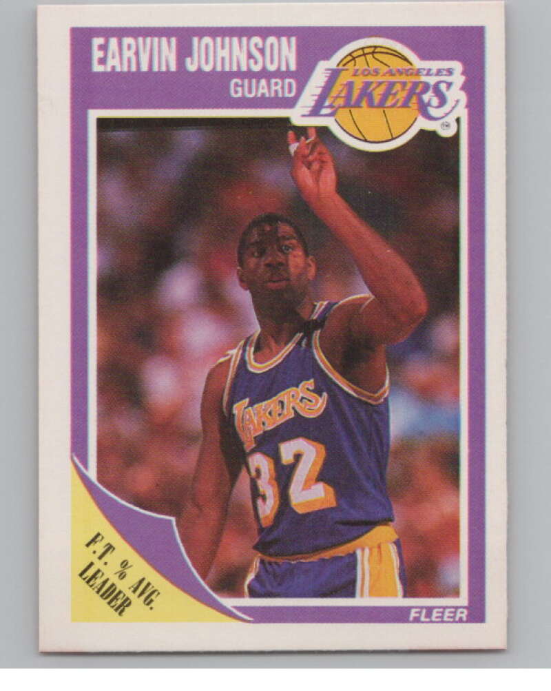 1989-90 Fleer #77 Magic Johnson  Los Angeles Lakers  V101303 Image 1