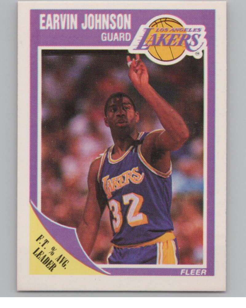 1989-90 Fleer #77 Magic Johnson  Los Angeles Lakers  V101304 Image 1