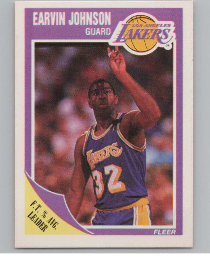 1989-90 Fleer #77 Magic Johnson  Los Angeles Lakers  V101305 Image 1