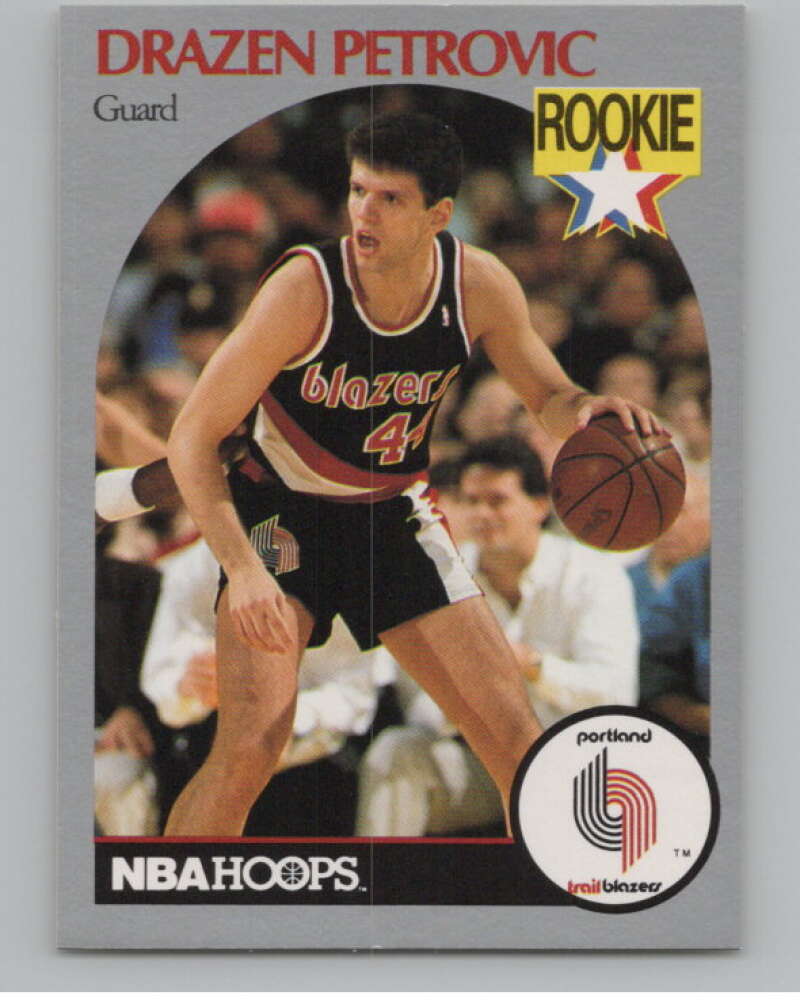 1990-91 Hoops #248 Drazen Petrovic  RC Rookie Portland Trail Blazers  V101343 Image 1