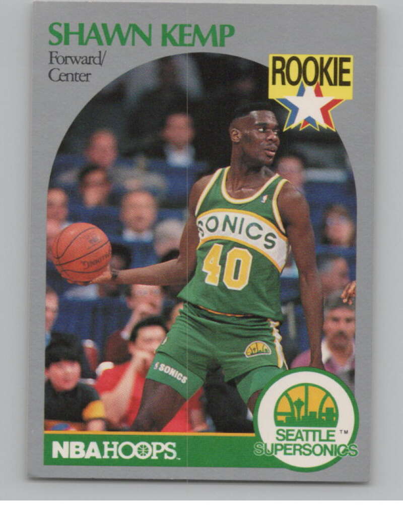 1990-91 Hoops #279 Shawn Kemp  RC Rookie Seattle SuperSonics  V101347 Image 1