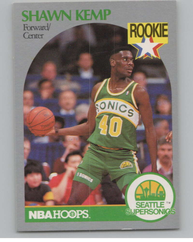 1990-91 Hoops #279 Shawn Kemp  RC Rookie Seattle SuperSonics  V101349 Image 1