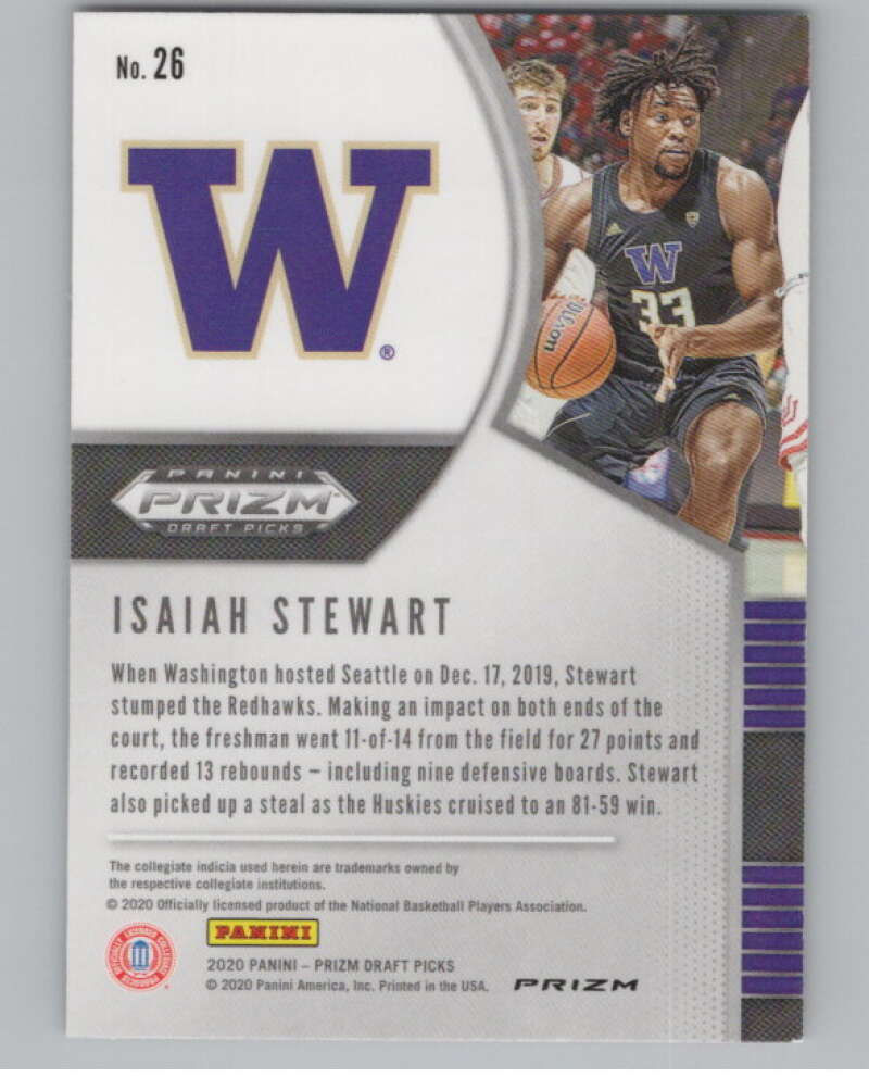 2020-21 Panini Prizm Draft Picks Prizms Pink Ice #26 Isaiah Stewart  V101358 Image 2