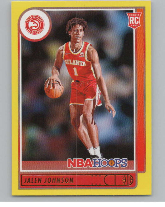 2021-22 Panini Hoops Yellow #213 Jalen Johnson  RC Rookie Hawks  V101367 Image 1