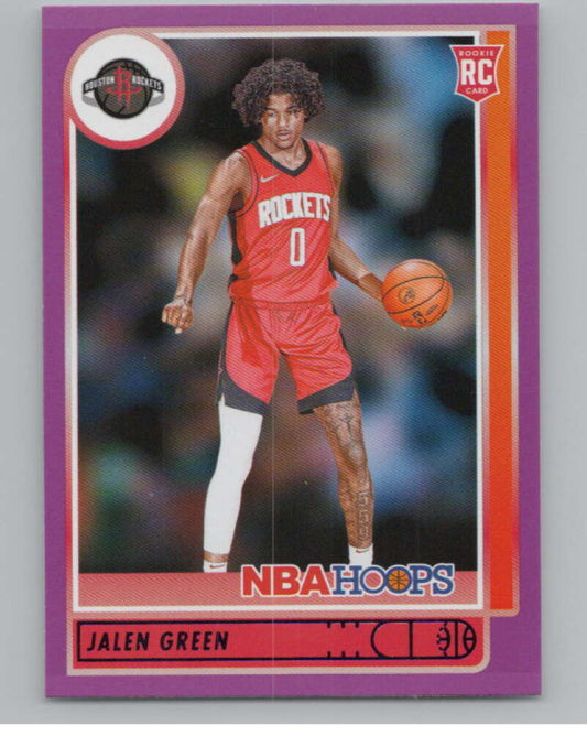 2021-22 Panini Hoops Purple #218 Jalen Green  RC Rookie Houston Rockets  V101369 Image 1