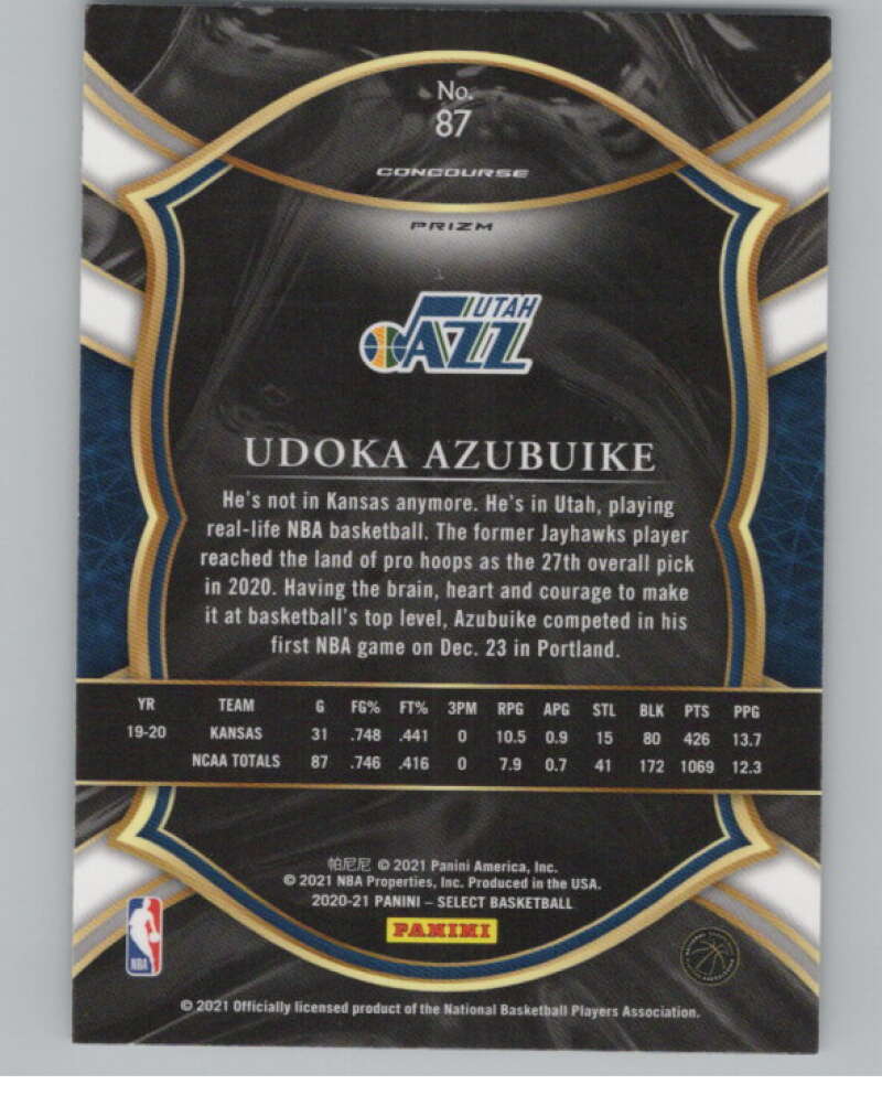 2020-21 Panini Select #87 Udoka Azubuike  V101375 Image 2