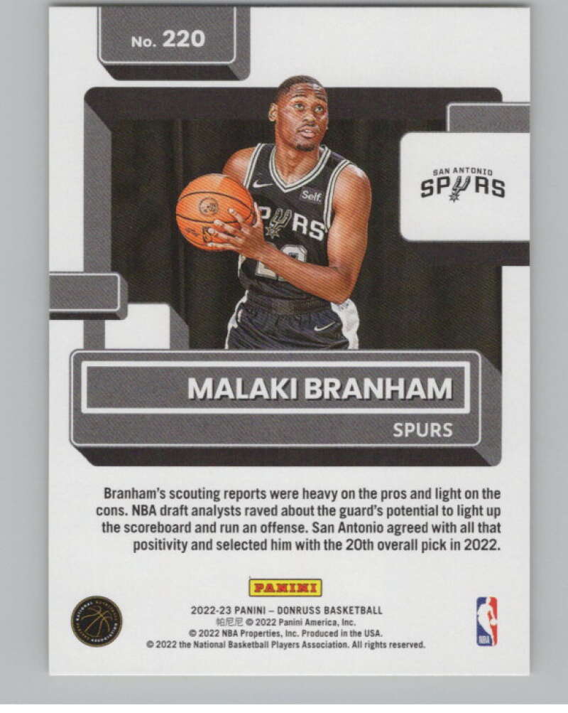 2022-23 Donruss Yellow Flood #220 Malaki Branham Rookie RC Rookie  V101379 Image 2