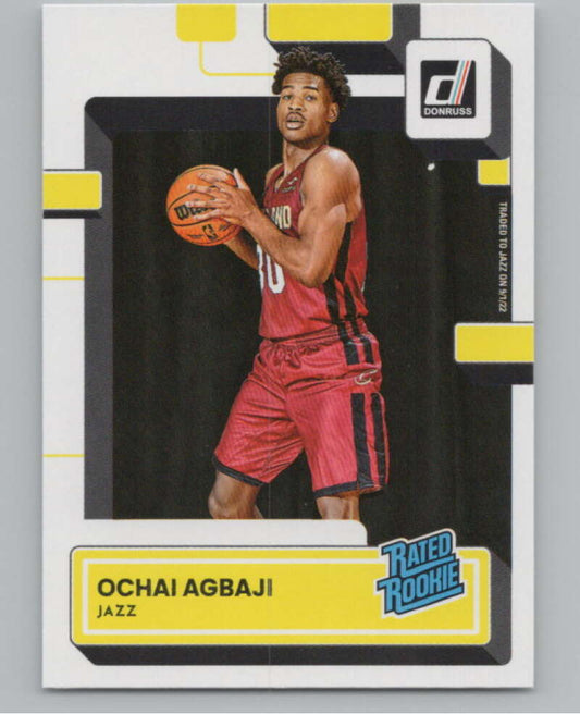2022-23 Donruss #214 Ochai Agbaji Rated Rookie  RC Rookie Utah Jazz  V101385 Image 1