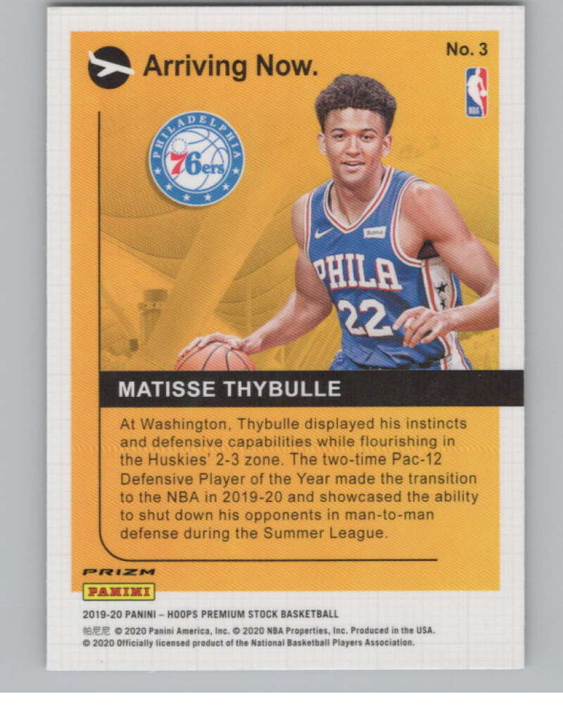 2019-20 Hoops Premium Stock Arriving Now Purple #3 Matisse Thybulle  V101390 Image 2