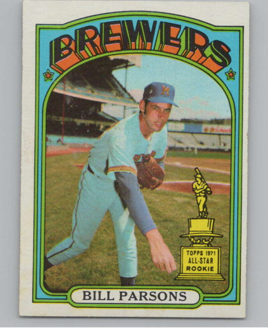 1972 Topps #281 Bill Parsons  RC Rookie Milwaukee Brewers  V101407 Image 1