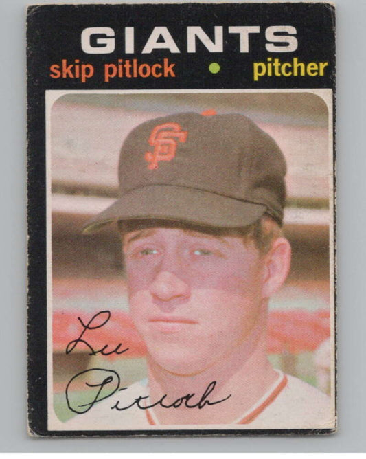 1971 O-Pee-Chee #19 Skip Pitlock  RC Rookie San Francisco Giants  V101493 Image 1