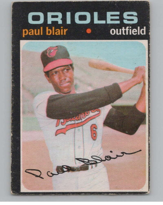 1971 O-Pee-Chee #53 Paul Blair  Baltimore Orioles  V101503 Image 1