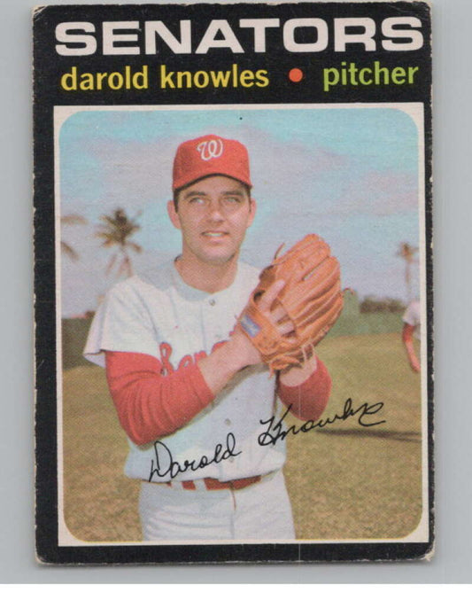 1971 O-Pee-Chee #261 Darold Knowles  Washington Senators  V101541 Image 1
