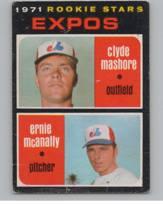 1971 O-Pee-Chee #376 Mashore/Ernie McAnally RC Rookie Expos  V101554 Image 1