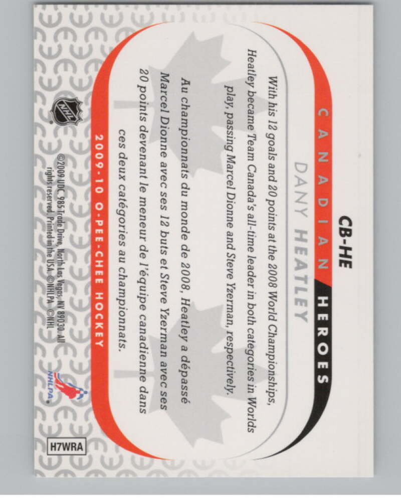 2009-10 O-Pee-Chee Canadian Heroes #CBHE Dany Heatley   V101600 Image 2