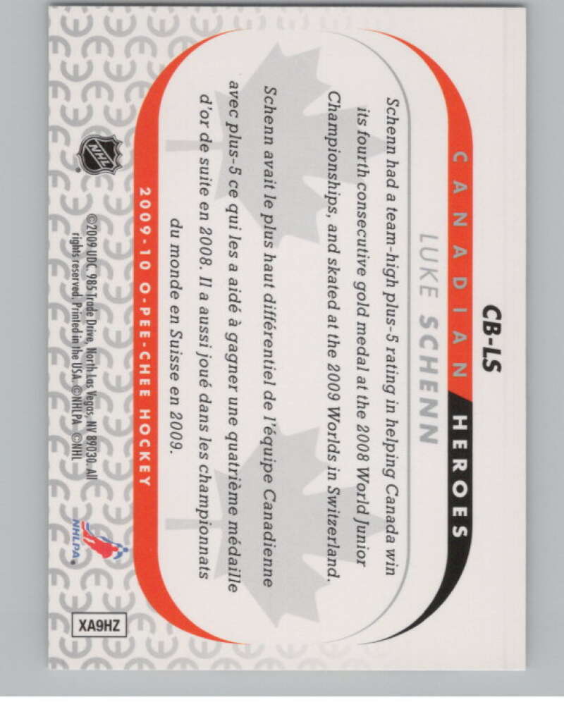 2009-10 O-Pee-Chee Canadian Heroes #CBLS Luke Schenn   V101613 Image 2