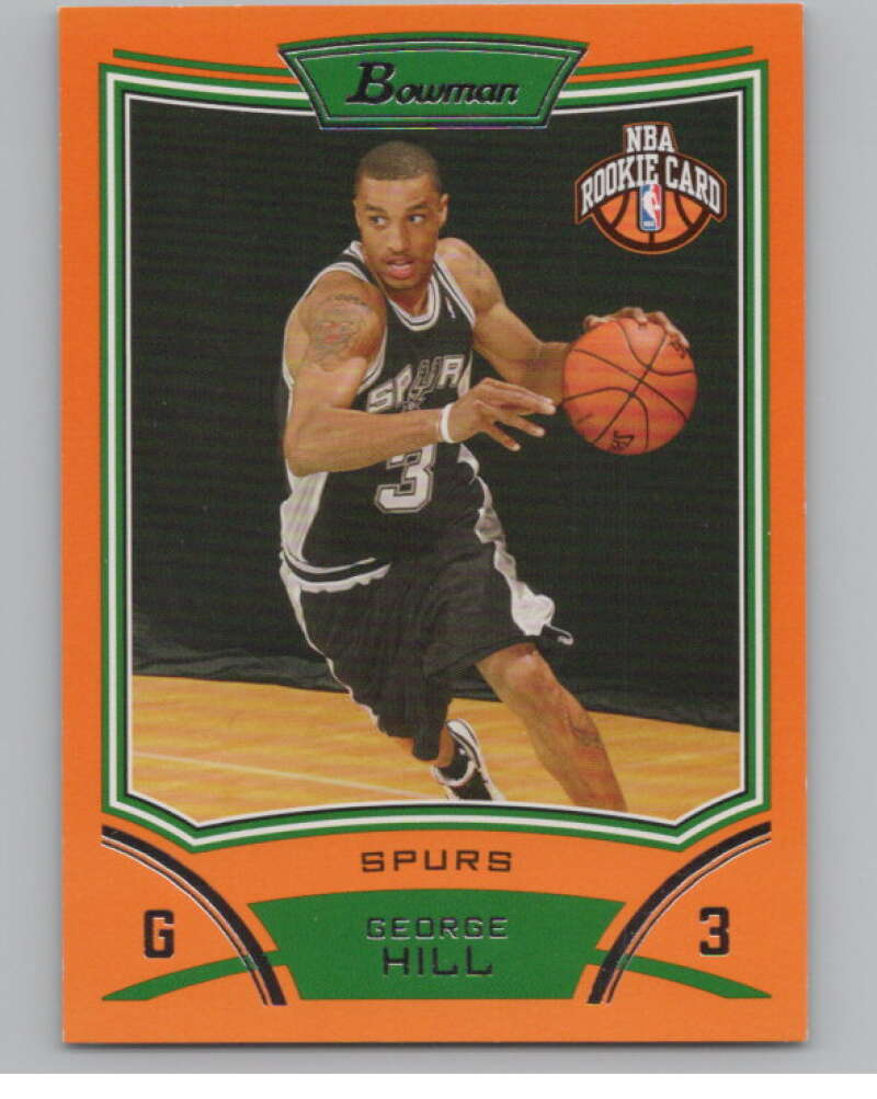 2008-09 Bowman Orange #134 George Hill Rookie 219/299 Spurs  V101664 Image 1