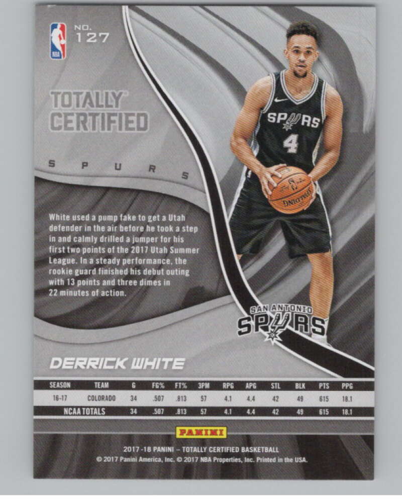 2017-18 Panini Status Red #127 Derrick White Rookie 60/299 Spurs  V101666 Image 2