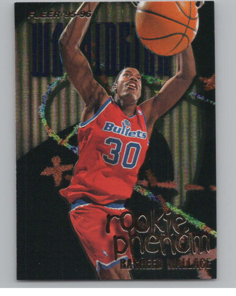 1995-96 Fleer Rookie Phenoms #10 Rasheed Wallace Washington Bullets  V101700 Image 1