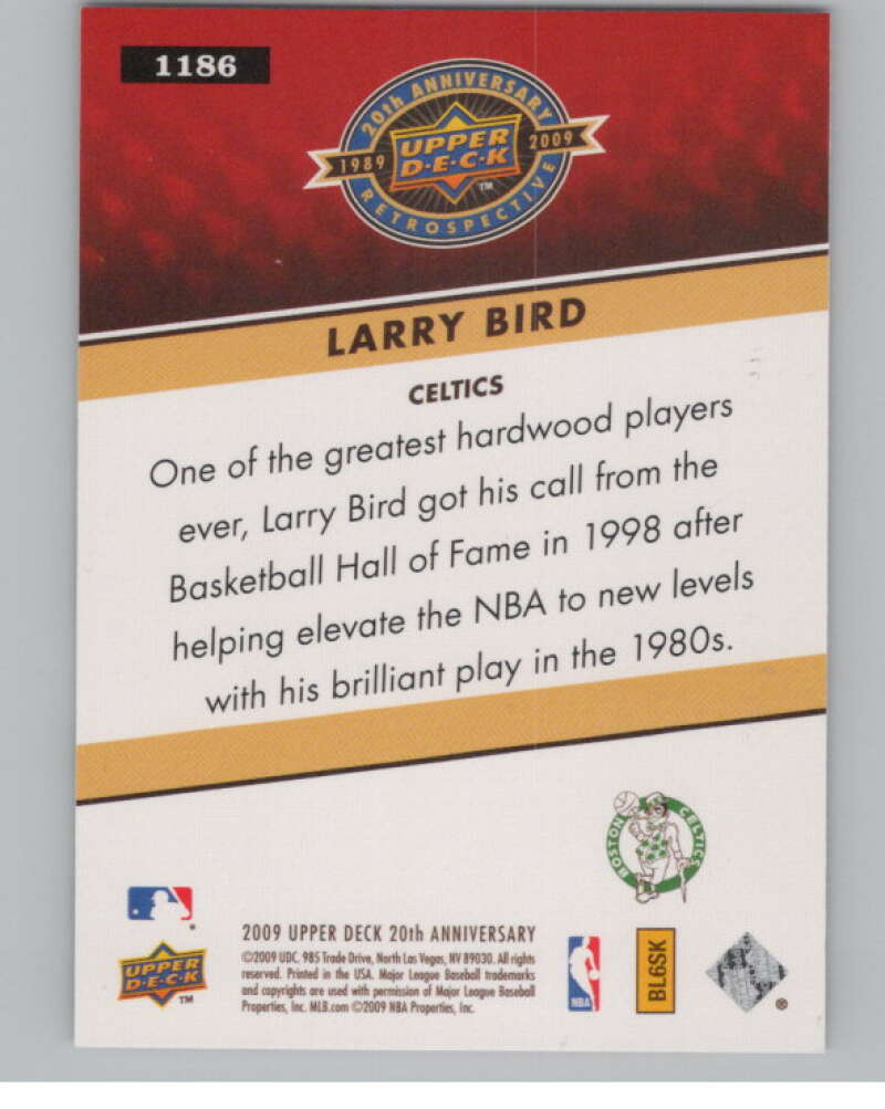 2009 Upper Deck 20th Anniversary #1186 Larry Bird  Boston Celtics  V101701 Image 2