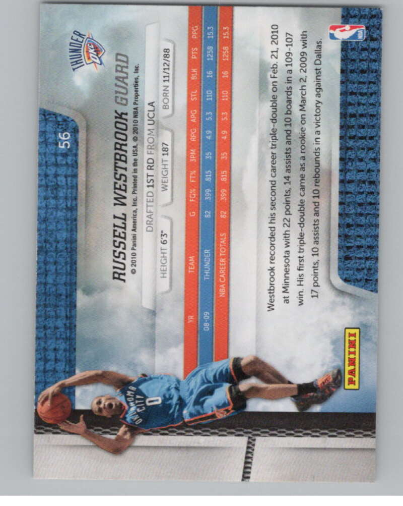 2009-10 Panini Absolute Memorabilia #56 Russell Westbrook V101703 Image 2