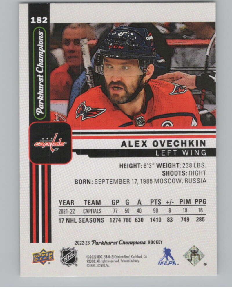 2022-23 Upper Deck Parkhurst Champions #182 Alex Ovechkin Capitals  V101790 Image 2