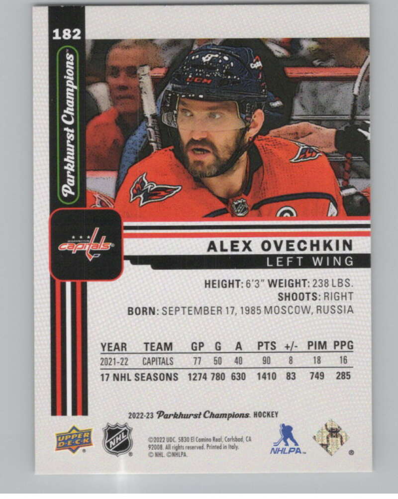 2022-23 Upper Deck Parkhurst Champions #182 Alex Ovechkin Capitals  V101793 Image 2