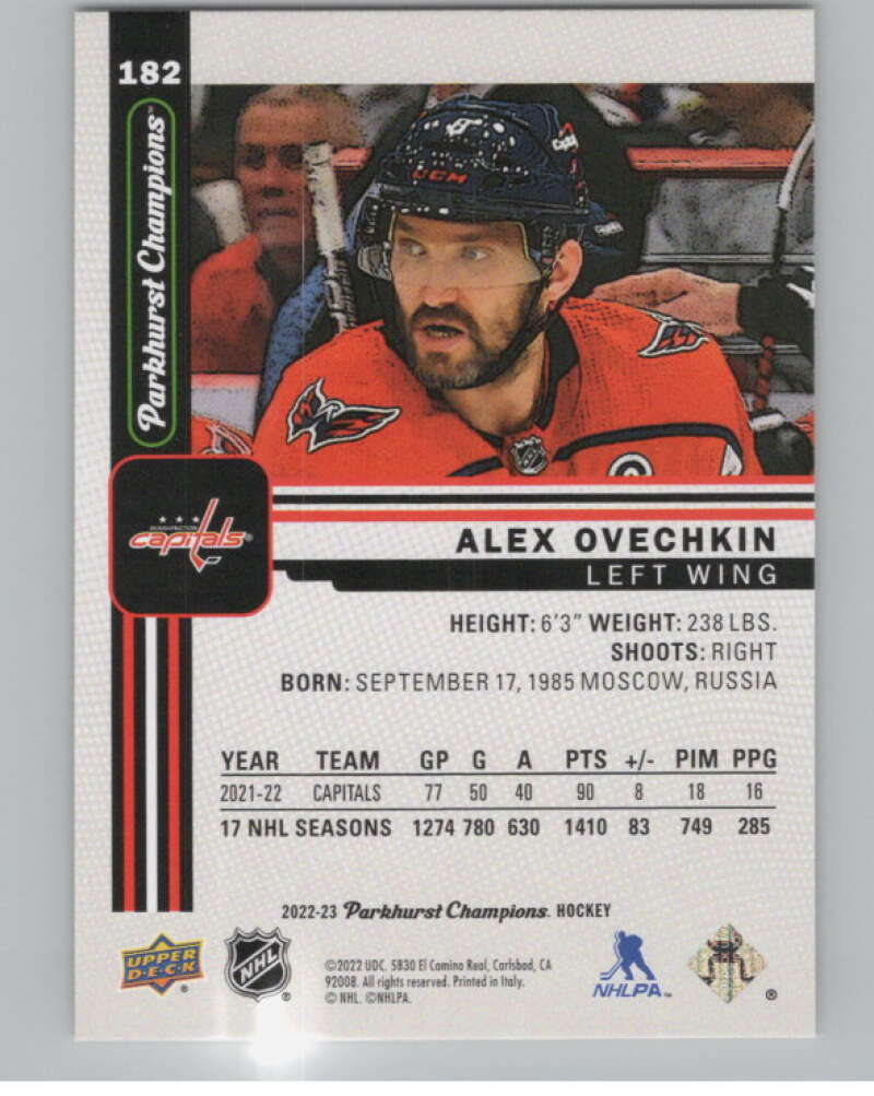 2022-23 Upper Deck Parkhurst Champions #182 Alex Ovechkin Capitals  V101794 Image 2