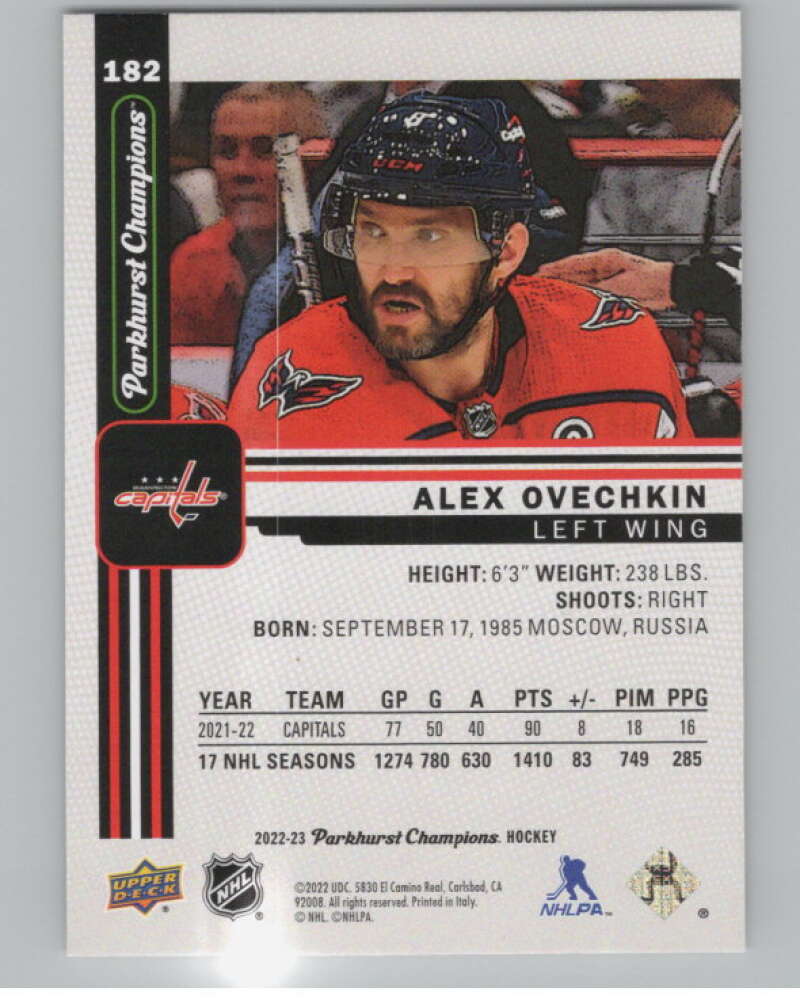 2022-23 Upper Deck Parkhurst Champions #182 Alex Ovechkin Capitals  V101795 Image 2