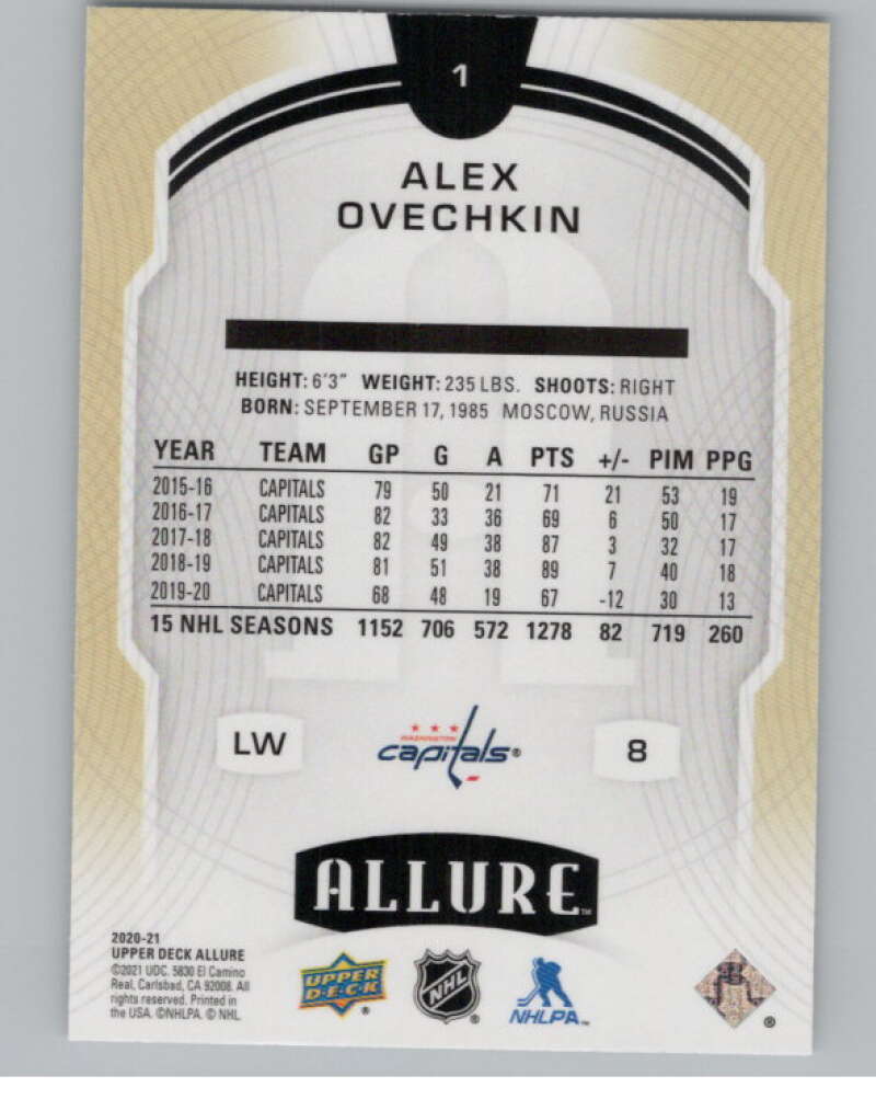2020-21 Upper Deck Allure #1 Alex Ovechkin  Washington Capitals  V101846 Image 2