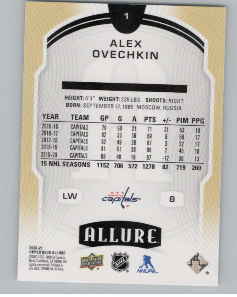 2020-21 Upper Deck Allure #1 Alex Ovechkin  Washington Capitals  V101848 Image 2
