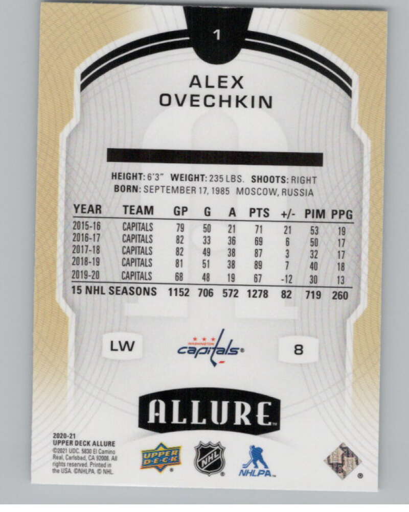 2020-21 Upper Deck Allure #1 Alex Ovechkin  Washington Capitals  V101849 Image 2