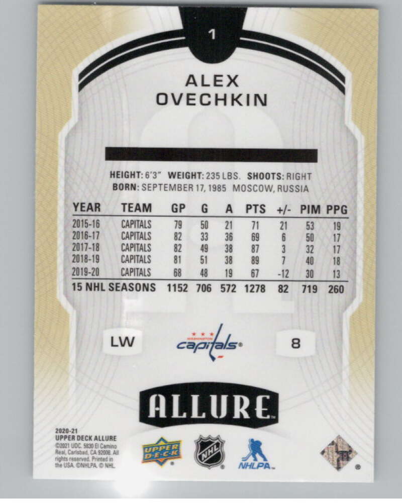 2020-21 Upper Deck Allure #1 Alex Ovechkin  Washington Capitals  V101852 Image 2