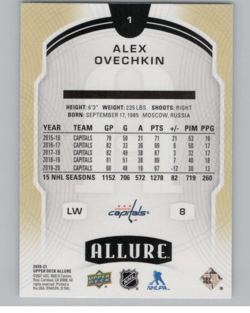 2020-21 Upper Deck Allure #1 Alex Ovechkin  Washington Capitals  V101854 Image 2