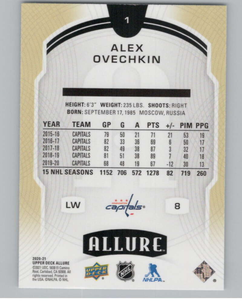 2020-21 Upper Deck Allure #1 Alex Ovechkin  Washington Capitals  V101855 Image 2