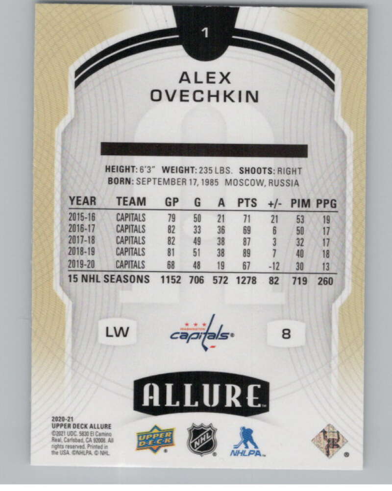 2020-21 Upper Deck Allure #1 Alex Ovechkin  Washington Capitals  V101856 Image 2